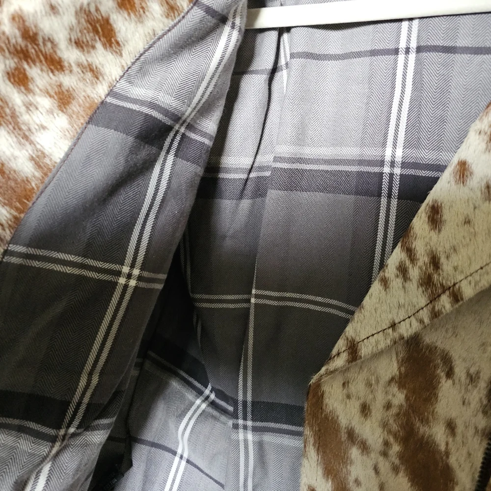 Genuine Hair-On Leather Cowhide Jacket - Picture 8 of 9